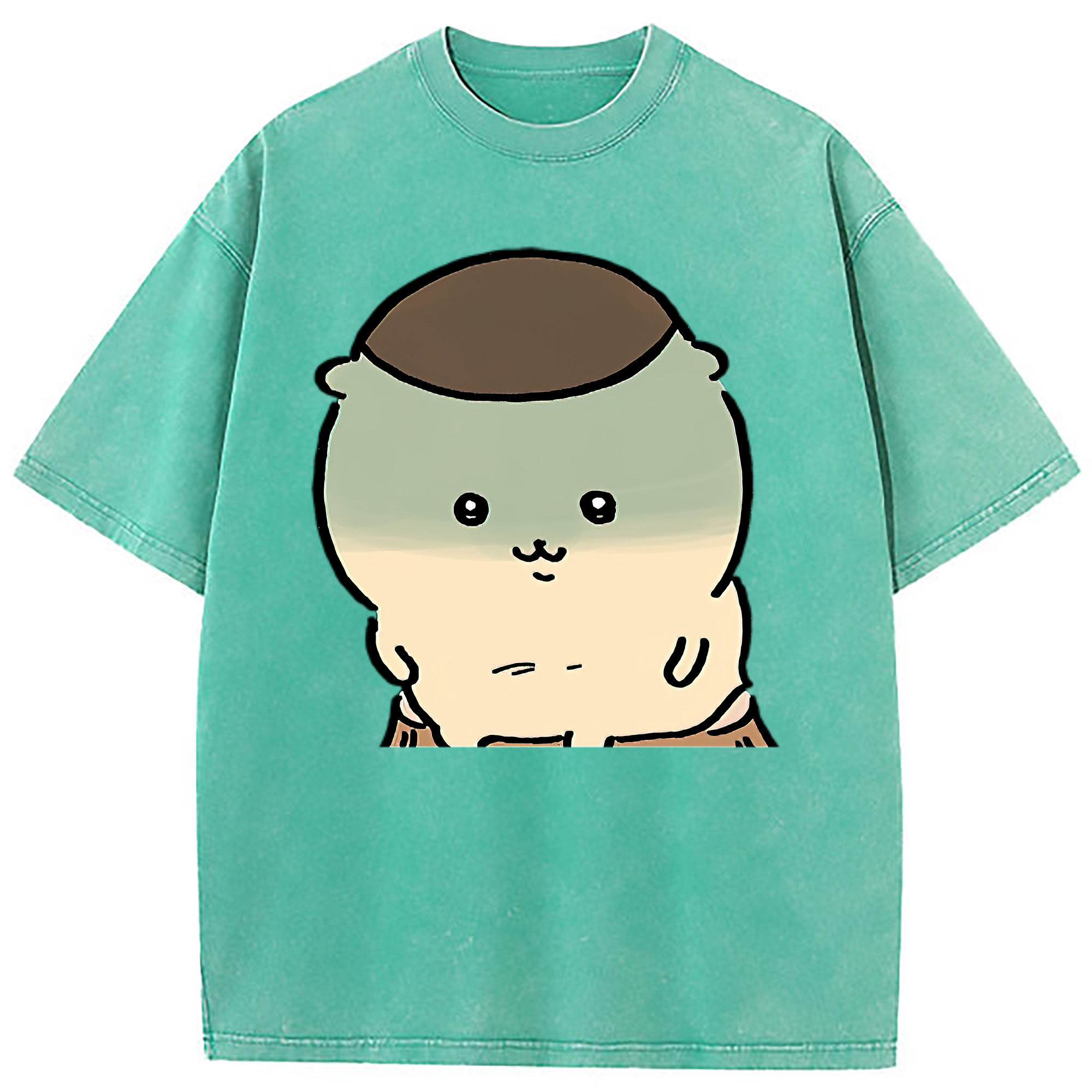 （画像用） ちいかわ くりまんじゅう Chii-kawa kuri manjū 綿100% ヴィンテージ風 半袖Tシャツ（フロントプリント）